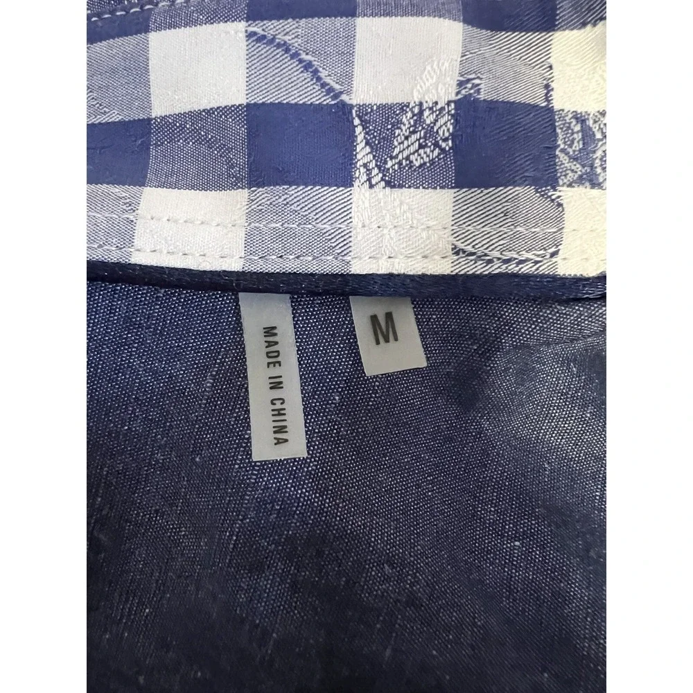 Bugatchi NeMens Medium Shaped Fit Blue / White‎ Plaid Long Sleeve Shirt Light